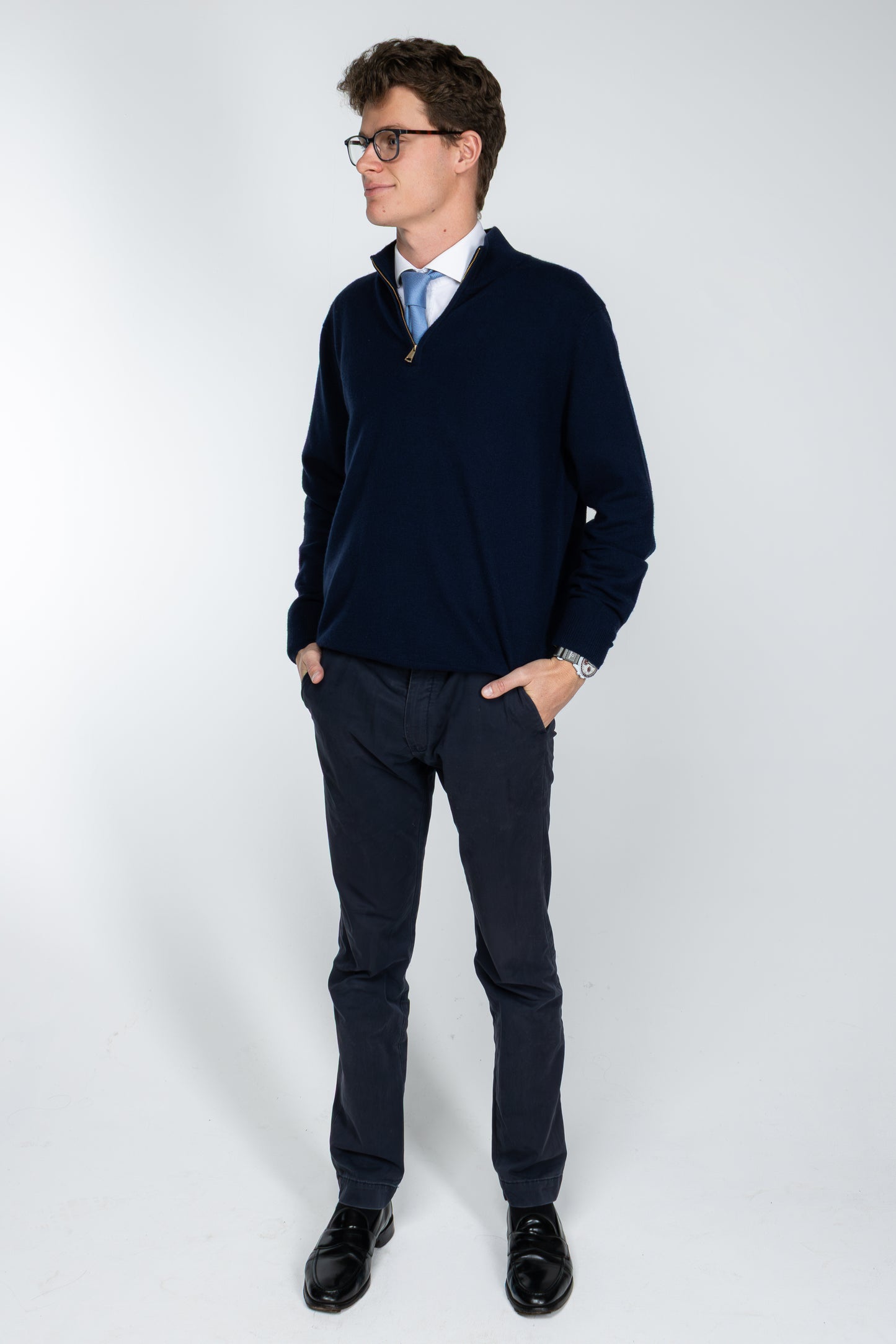 Fermeture éclair Quiet Form bleu marine